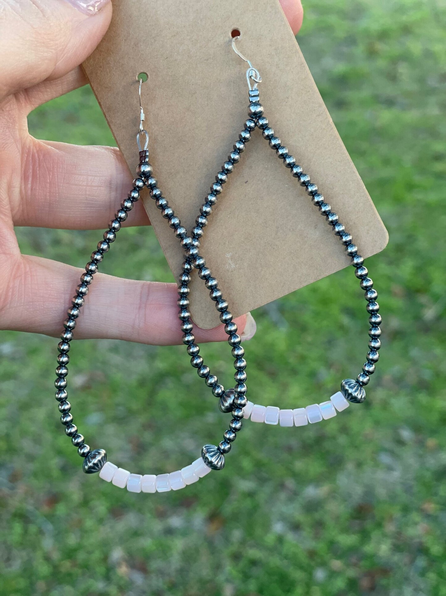 Navajo Pearl Teardrop Earrings