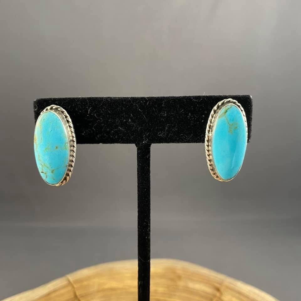 Turquoise Oval Studs