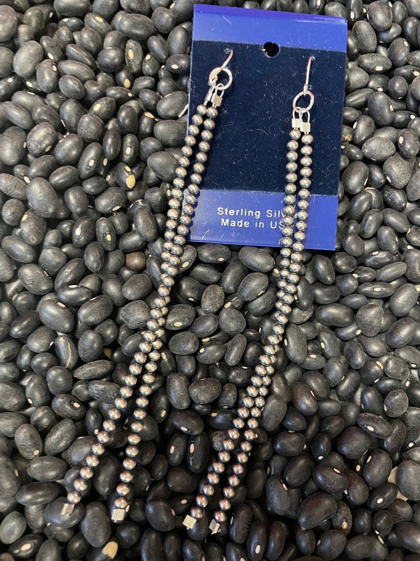 Sterling Pearl Strand Earrings