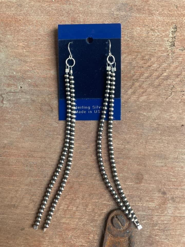 Sterling Pearl Strand Earrings