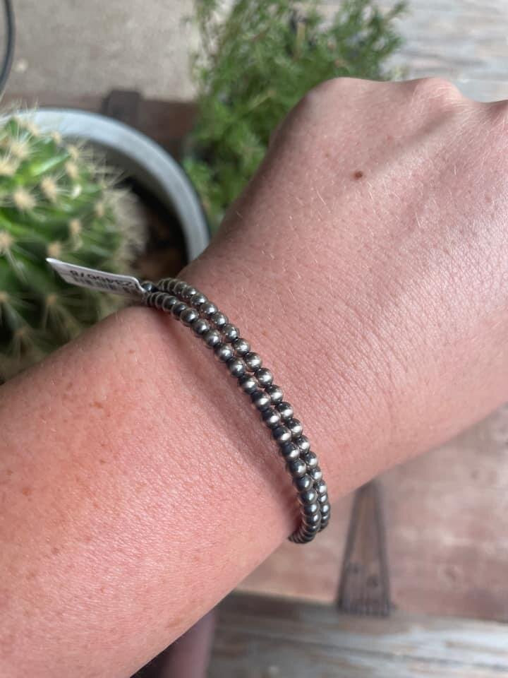 Sterling Pearl Wrap Bracelet