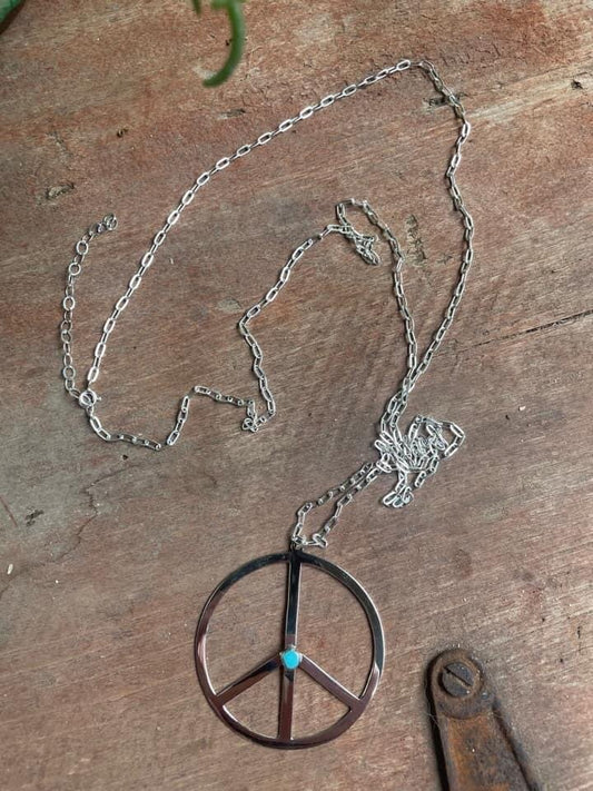 Peace Sign Pendant on Chain