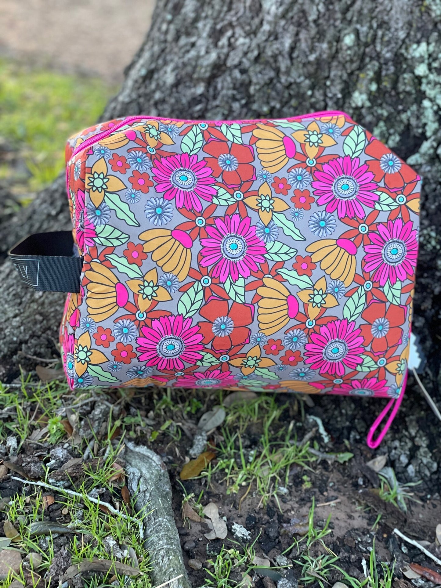 Pink Floral Cosmetic Bag