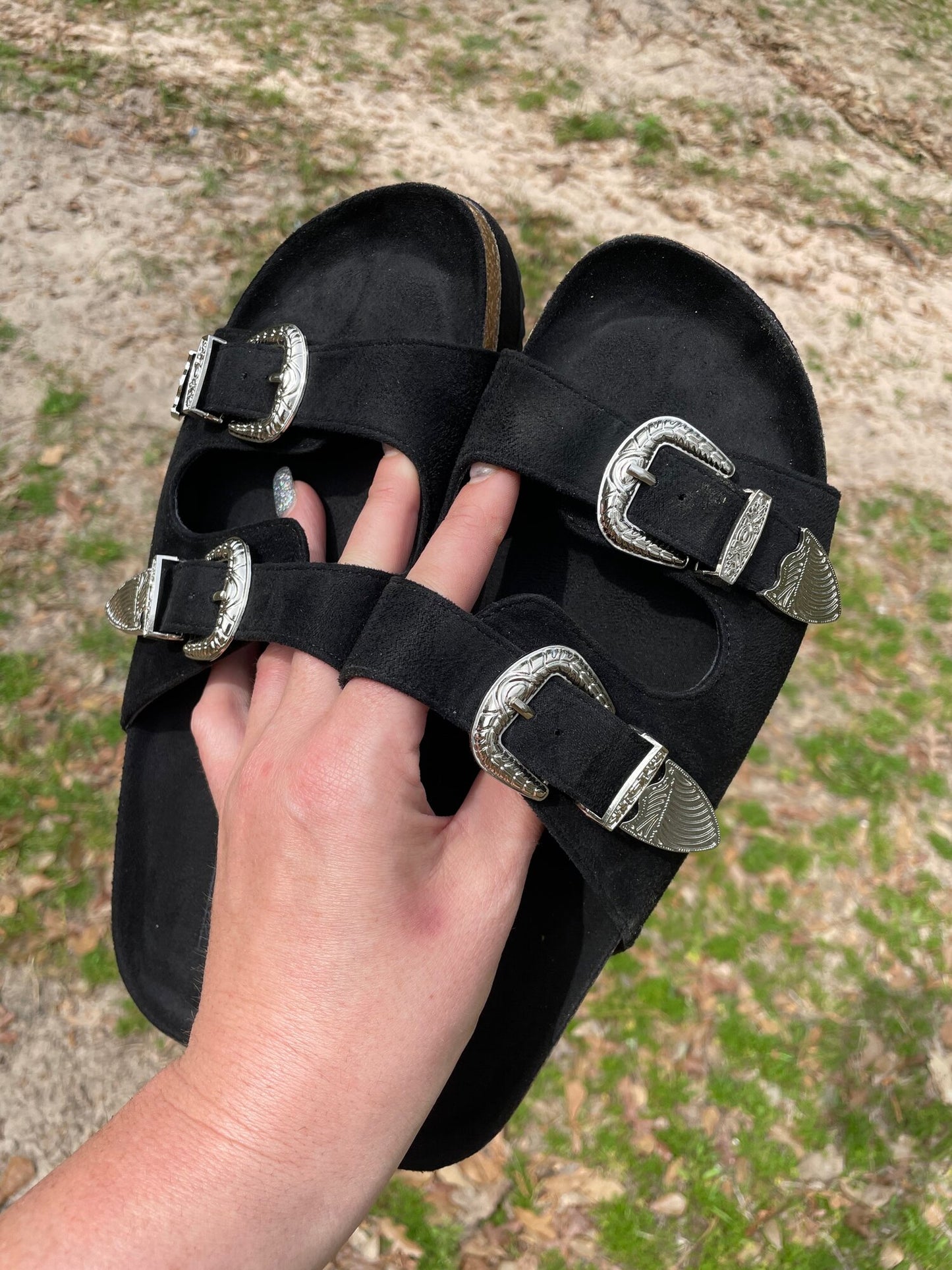 Platinum Buckles Sandals