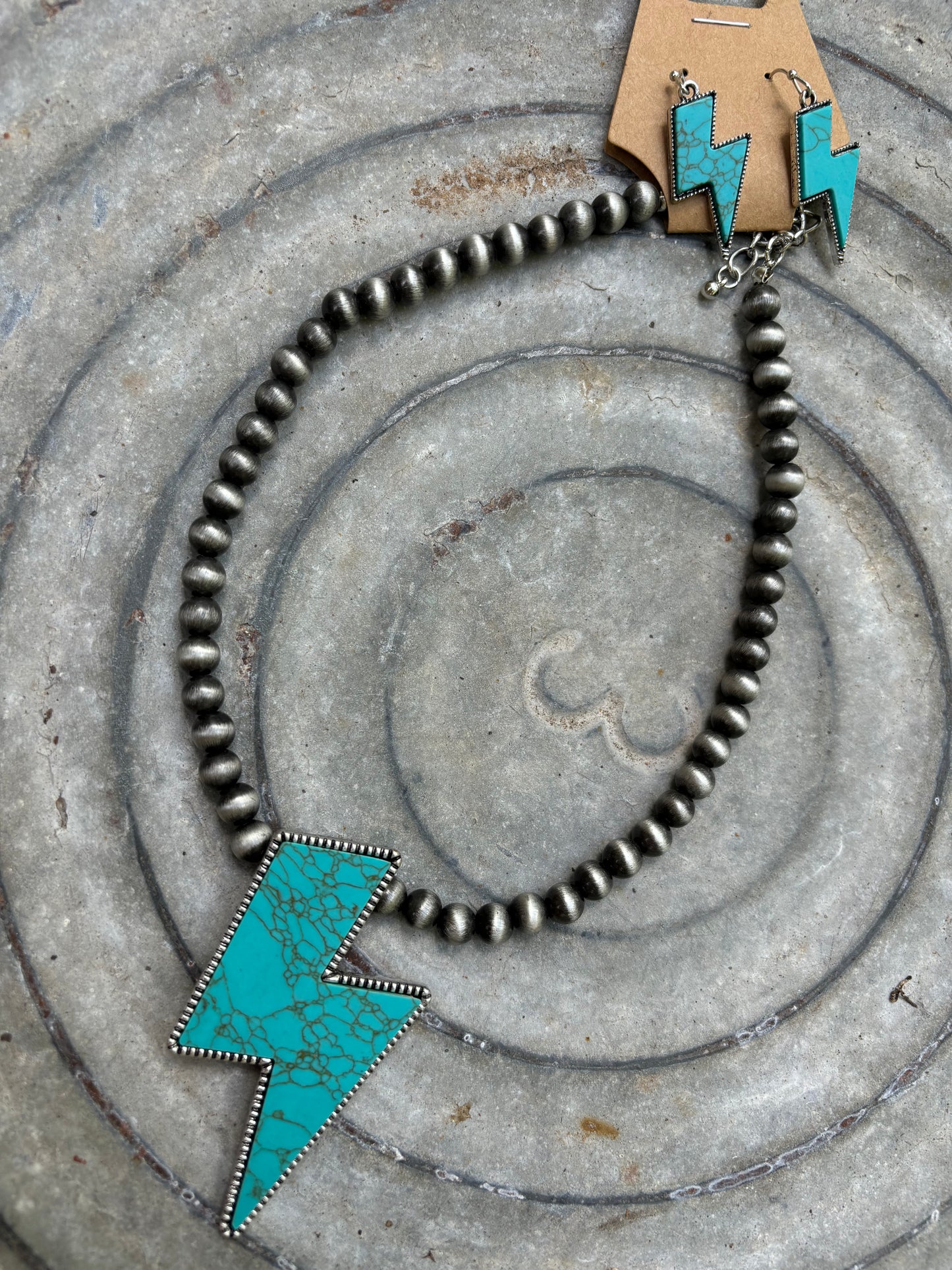 Lightning Bolt Concho Necklace