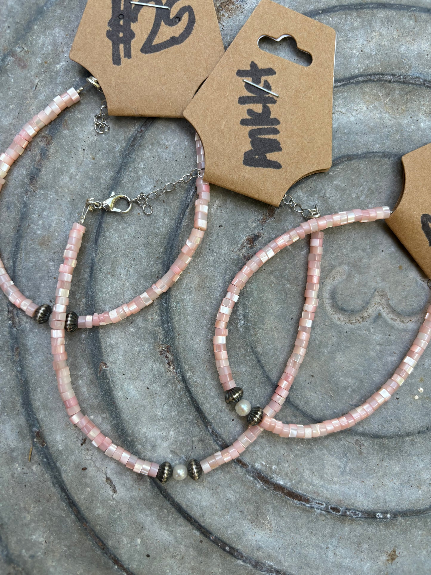 Pink Heishi Anklet