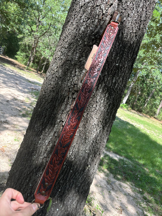 Tooled Leather Shoulder Strap