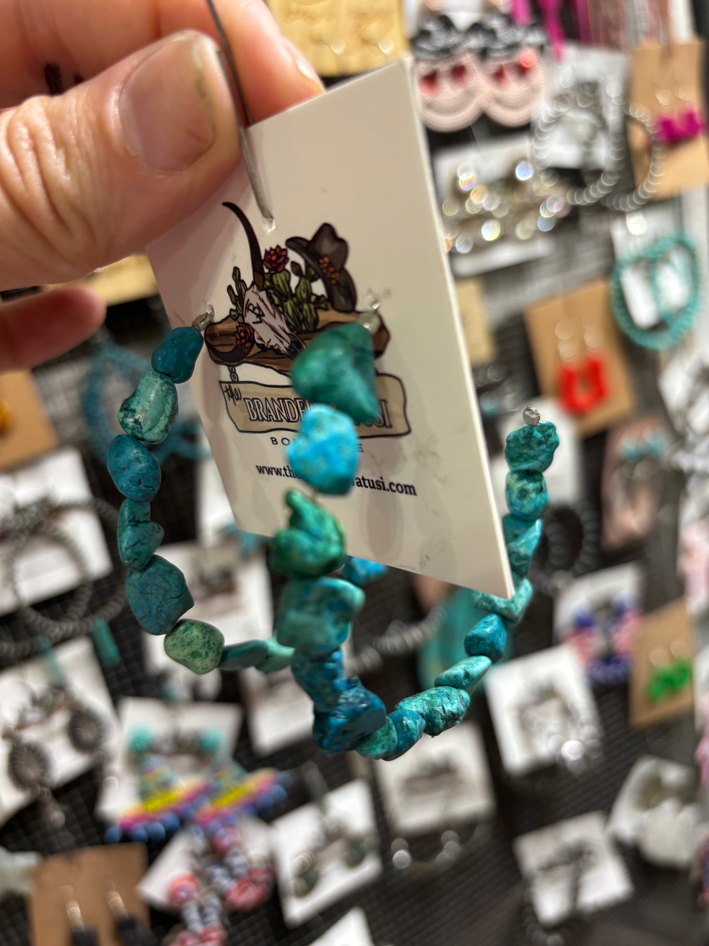 Turquoise Nugget Hoops