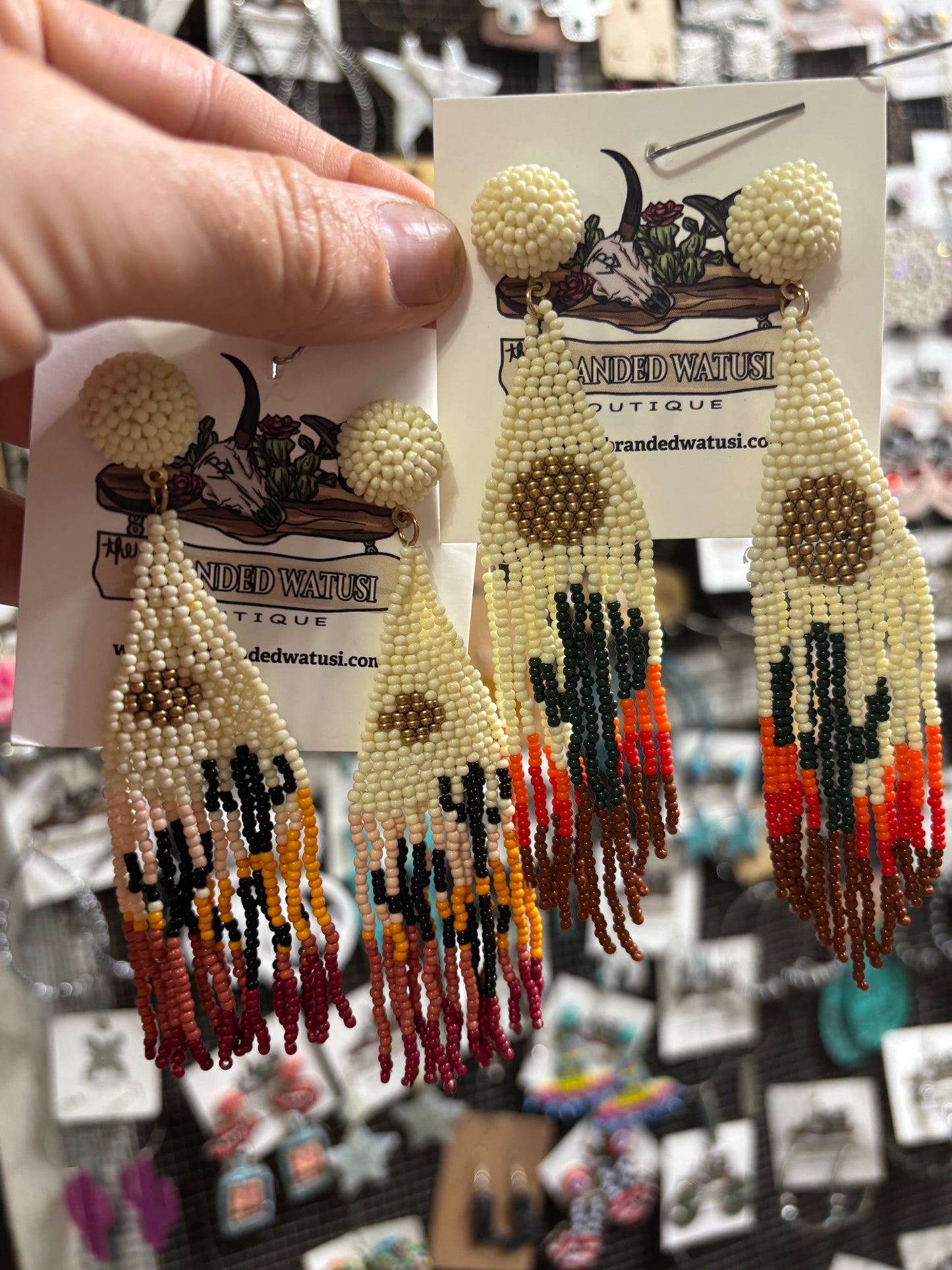 Beaded Desert Earrings