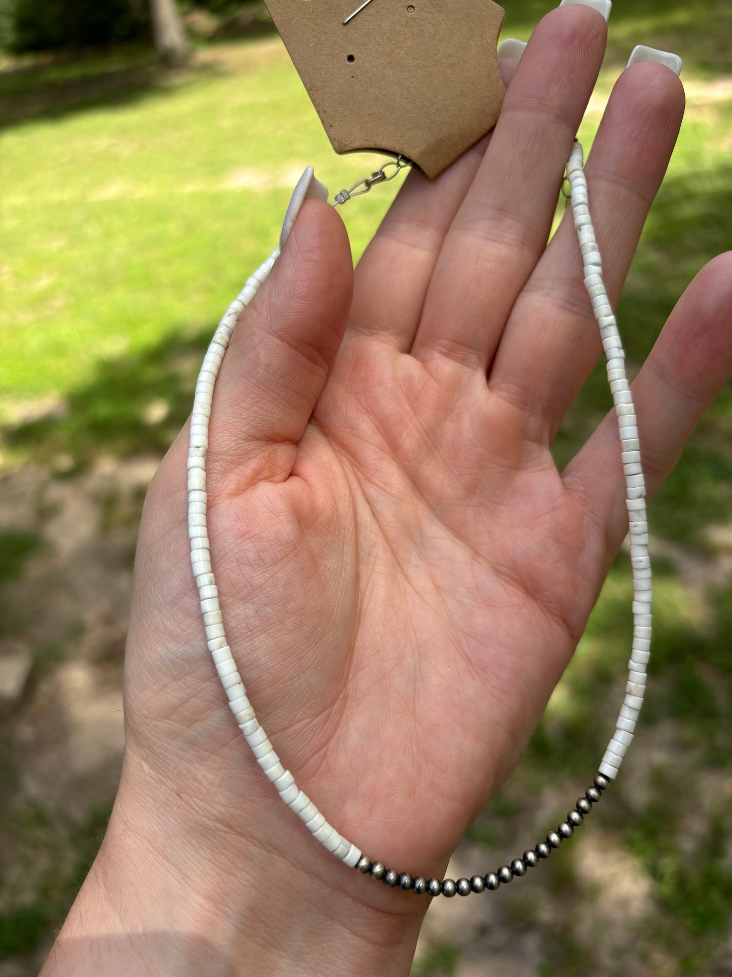 White Heishi with Pearls