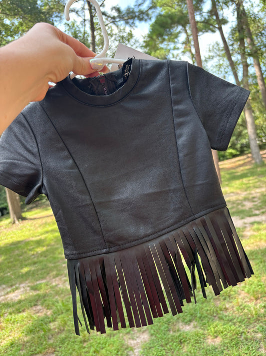 Black Fringe Top