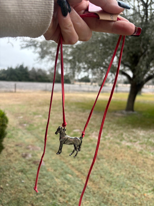 Horse Pendant Wrap Necklace