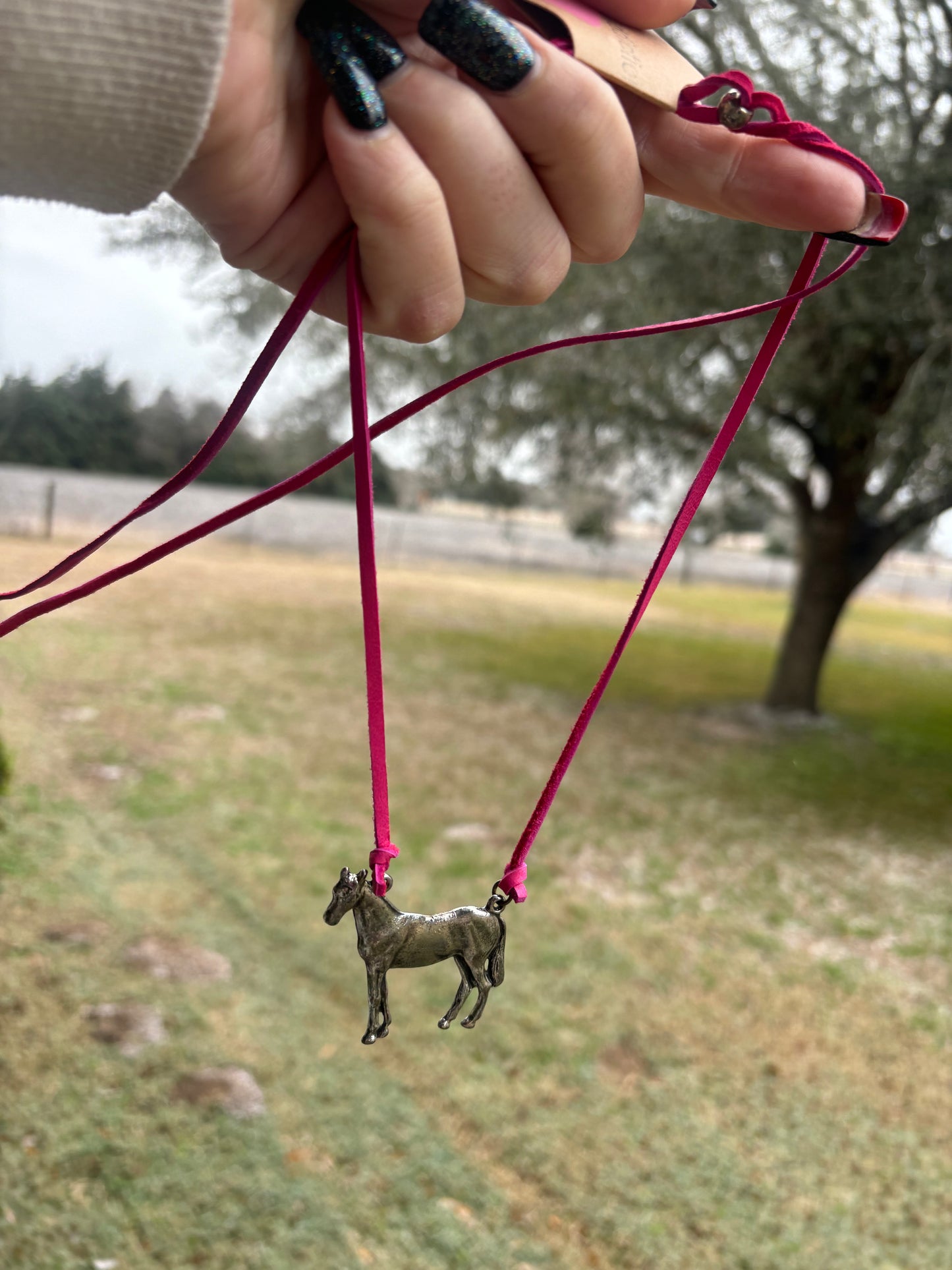 Horse Pendant Wrap Necklace