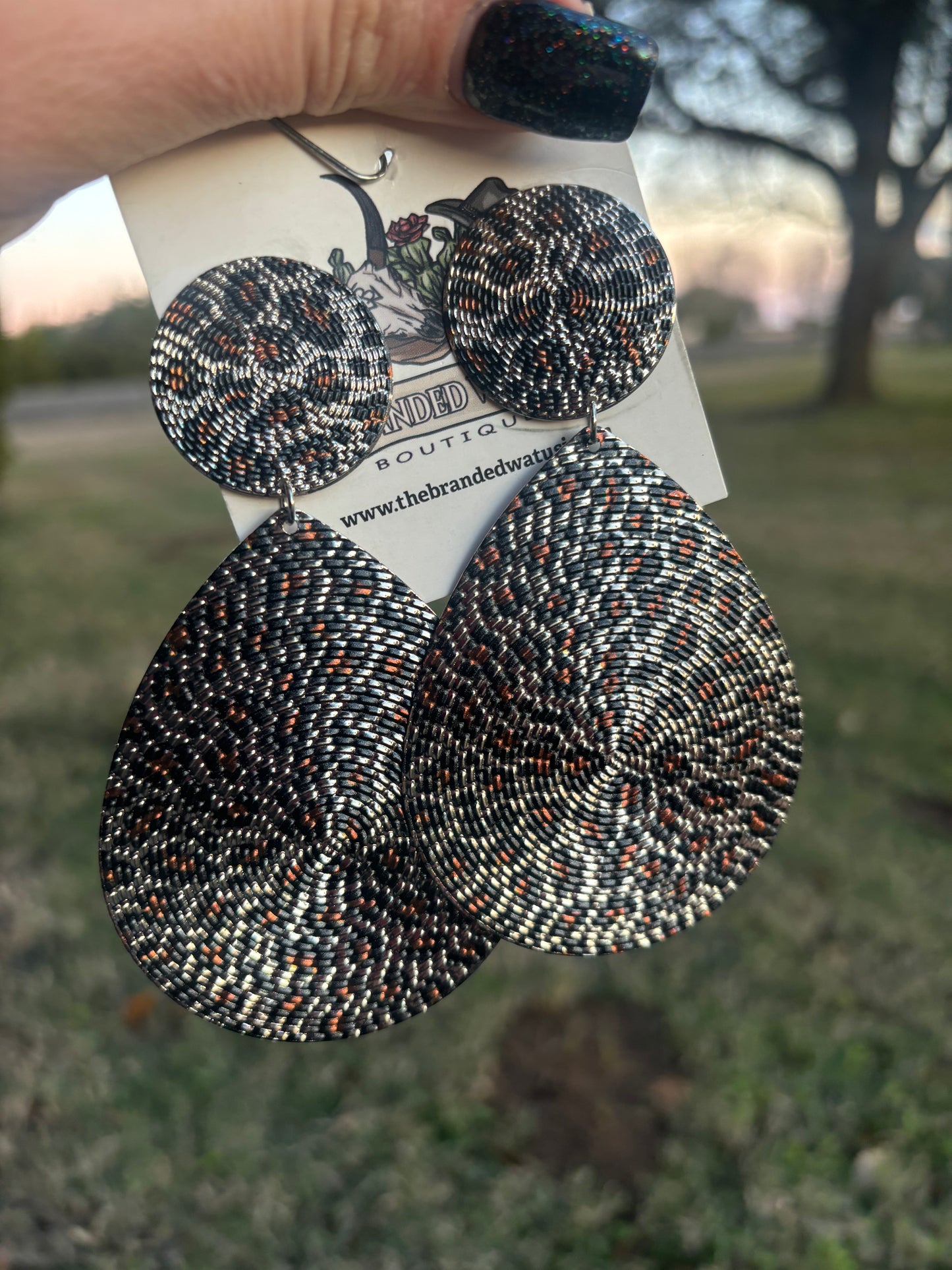Texas Leopard Teardrop Earrings
