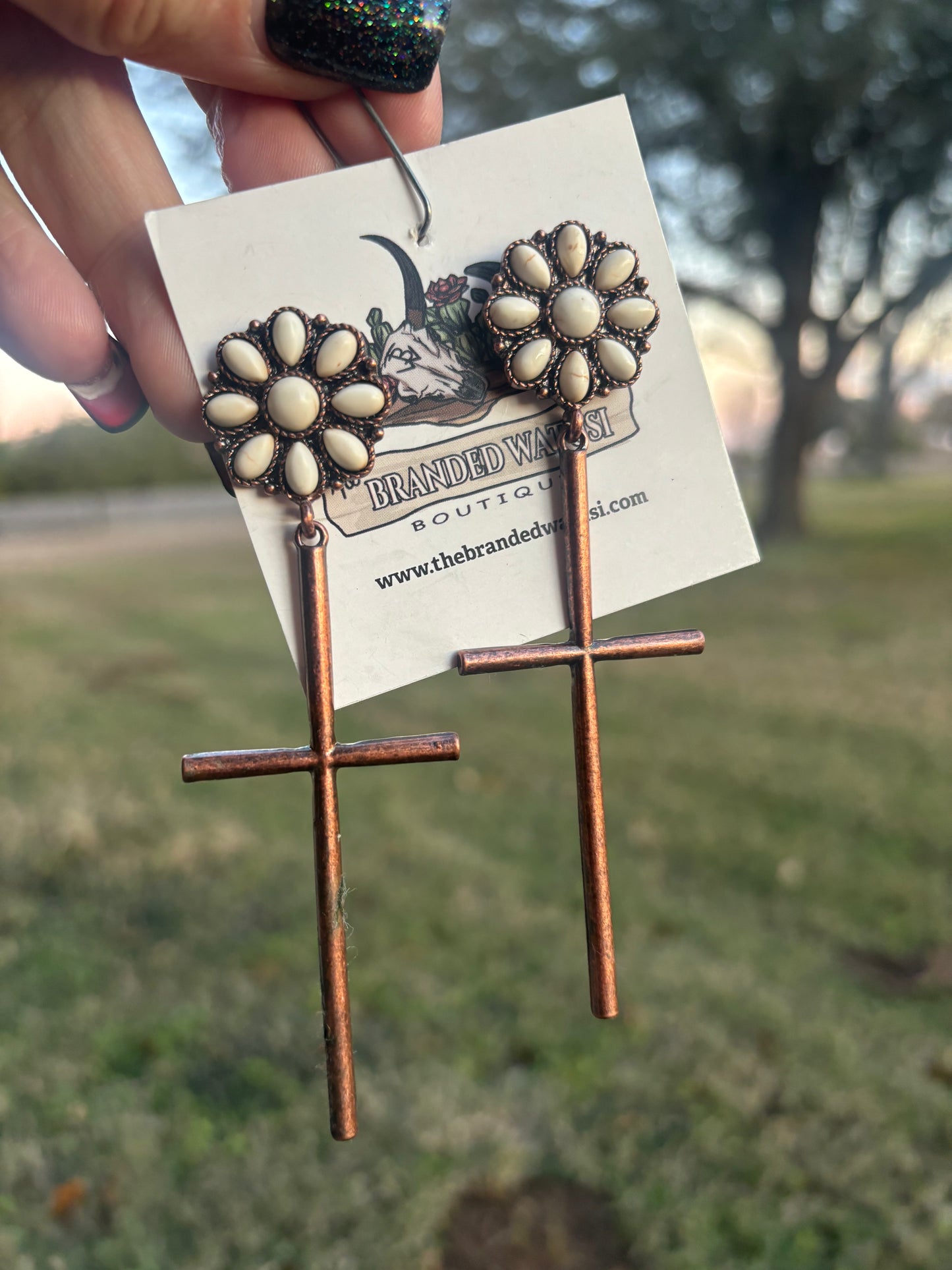 Concho Cross Earrings
