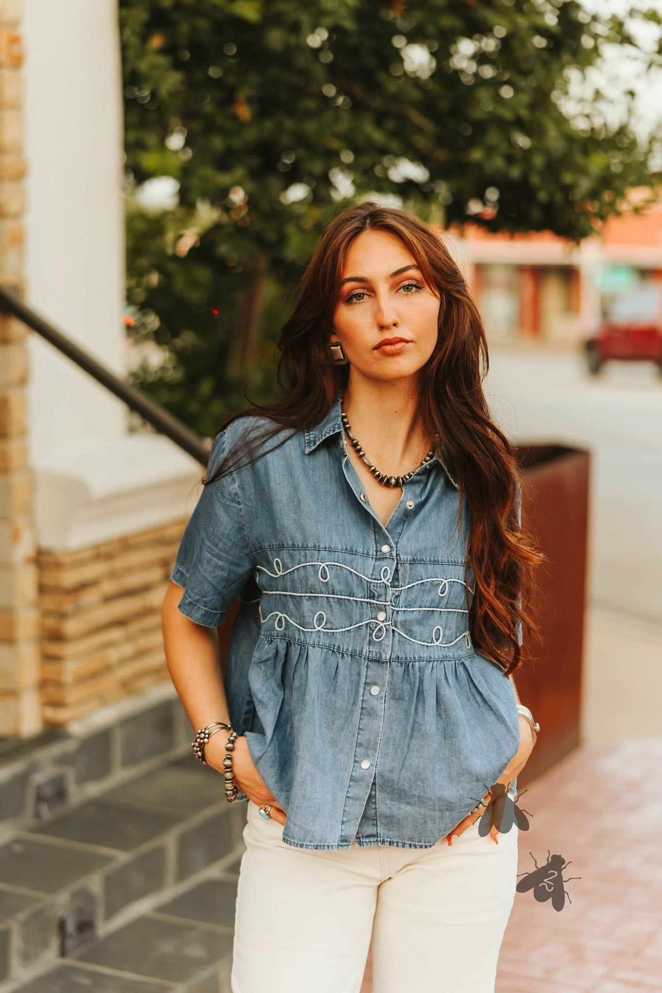 Loopty Lou Denim Shortsleeve