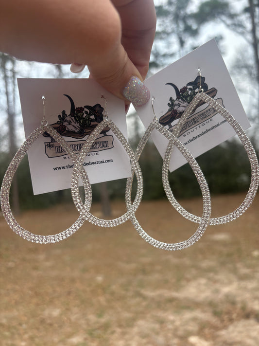 Rhinestone Teardrop Earrings