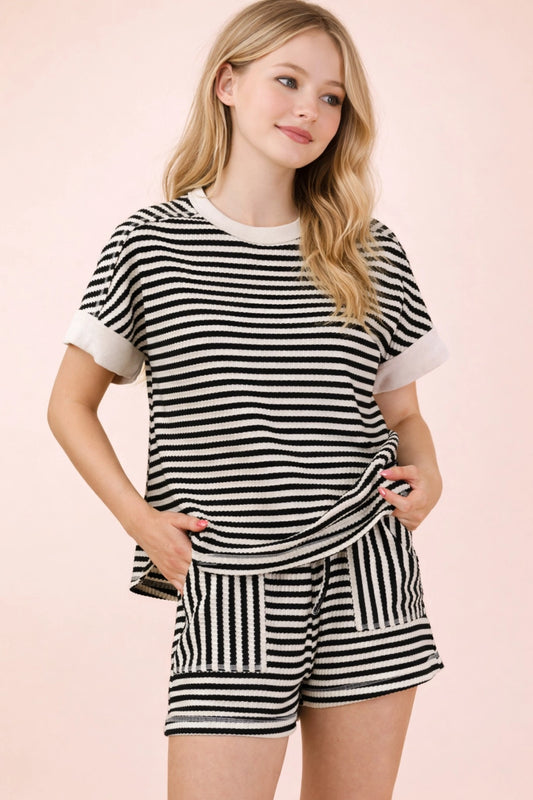 Comfy Knit Striped Set