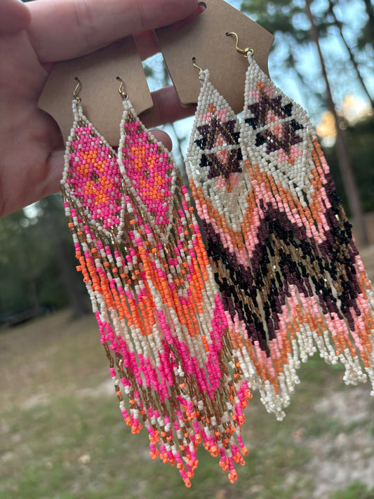 Long Beaded Earrings