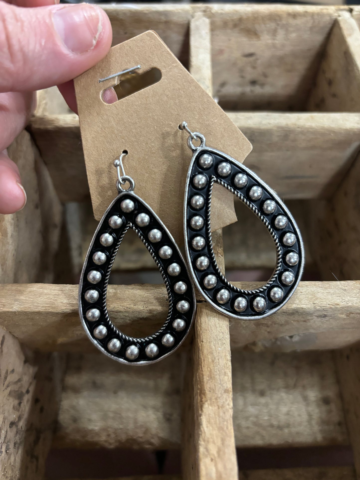 Studded Teardrop Earrings