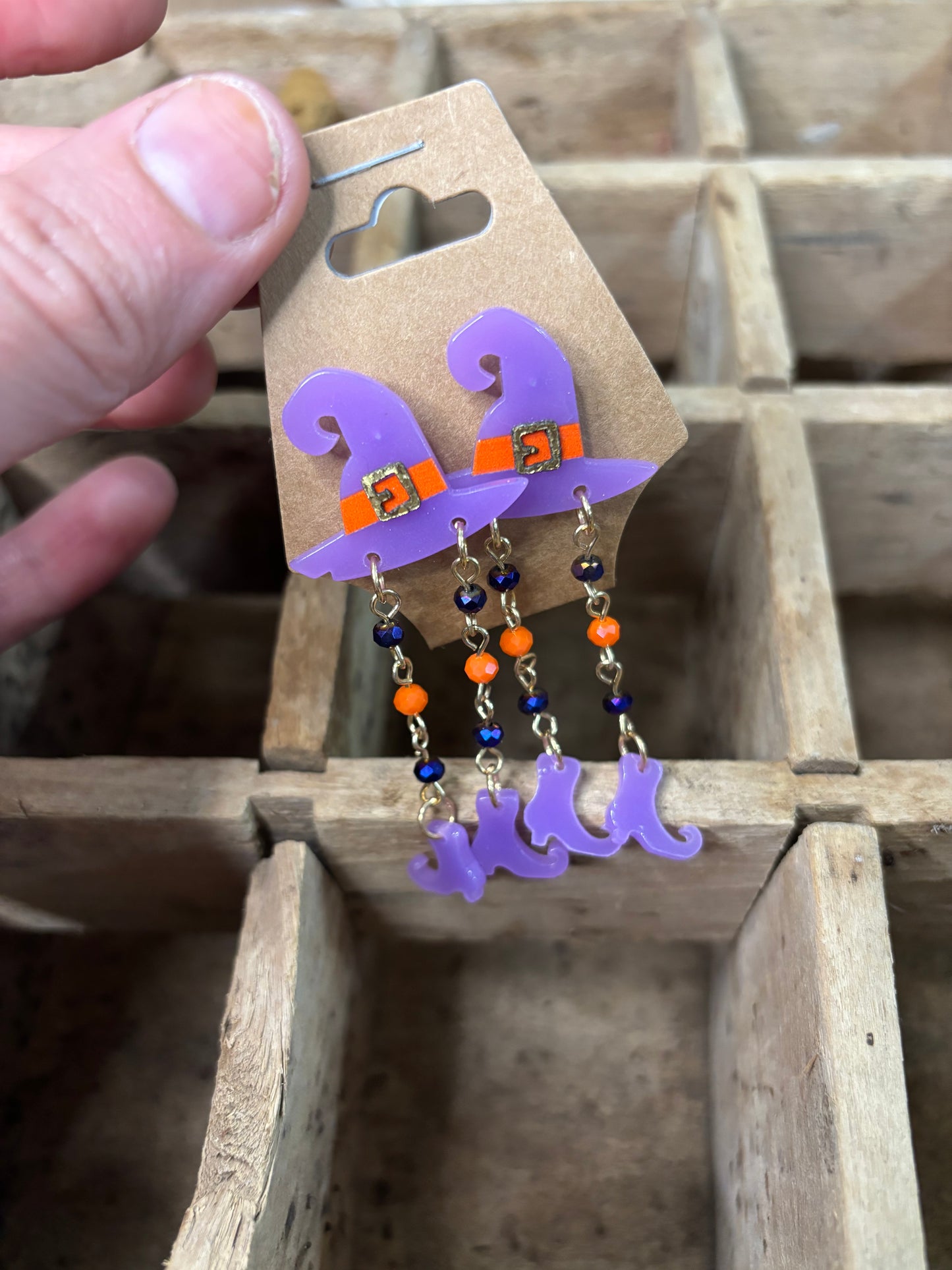 Purple Witch Earrings