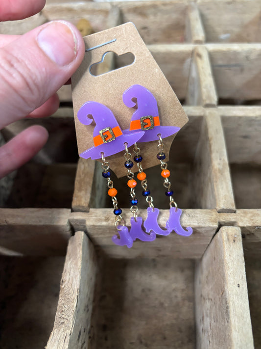 Purple Witch Earrings