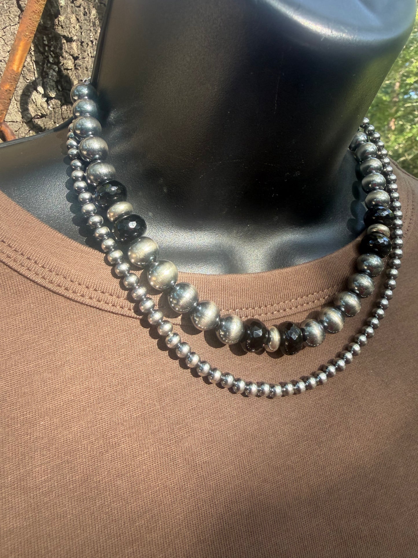 Black Onyx & Sterling Silver Choker
