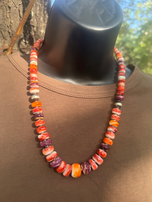 Spiny Oyster & Wampum Statement Necklace