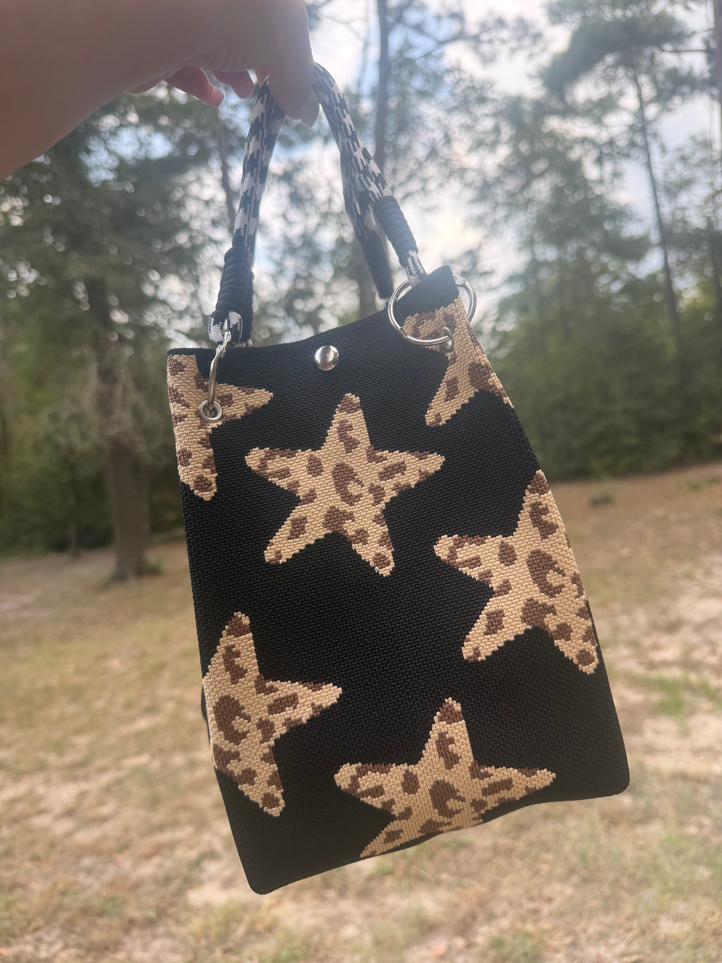 Star Print Bucket Bag