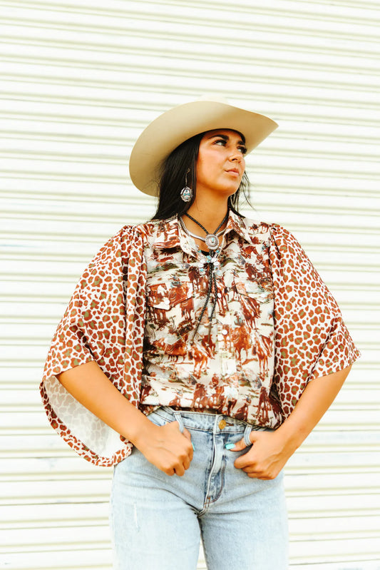 Cowboy Cheetah Top