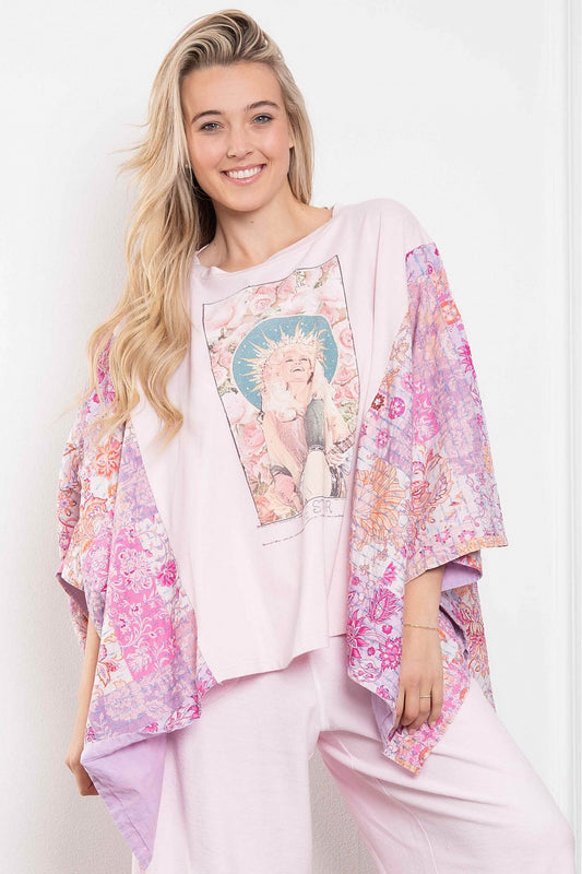 Dolly Washed Poncho Top