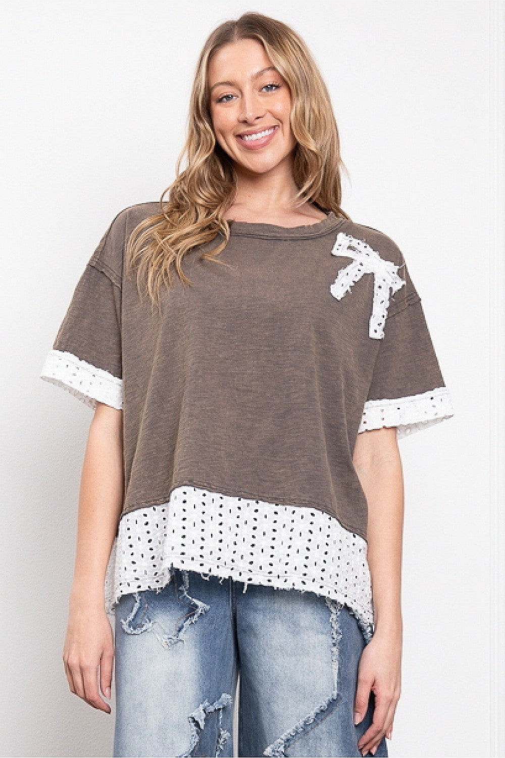 Eyelet Bow Top