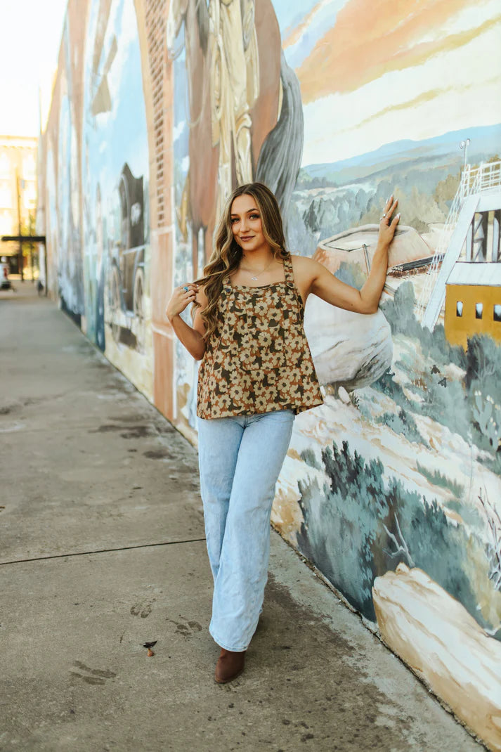 Buckin Bibs Floral Top