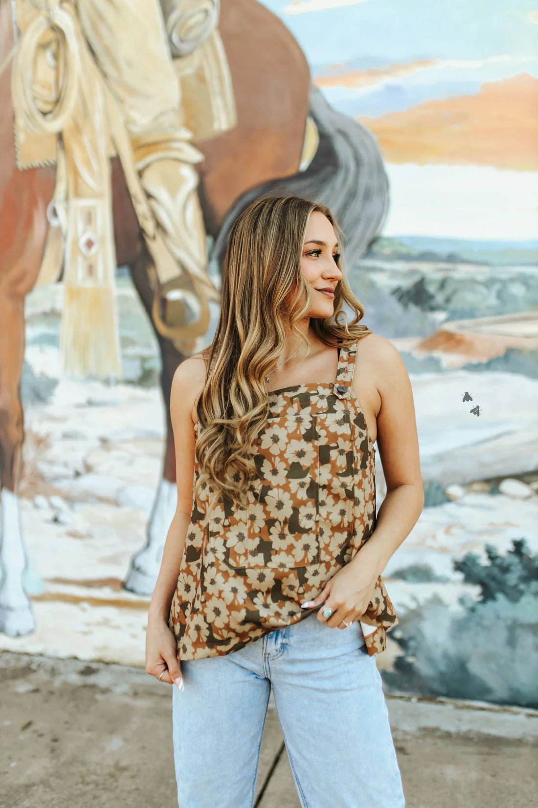 Buckin Bibs Floral Top