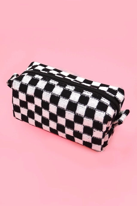 Checkered Gingham Cosmetic Bag