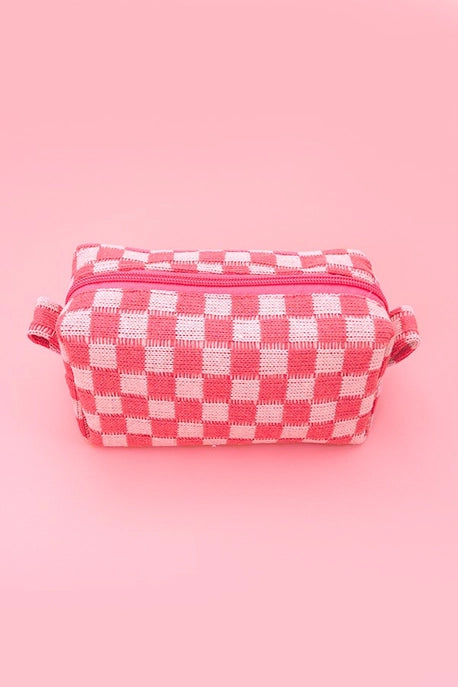 Checkered Gingham Cosmetic Bag