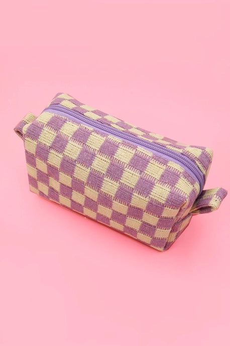 Checkered Gingham Cosmetic Bag