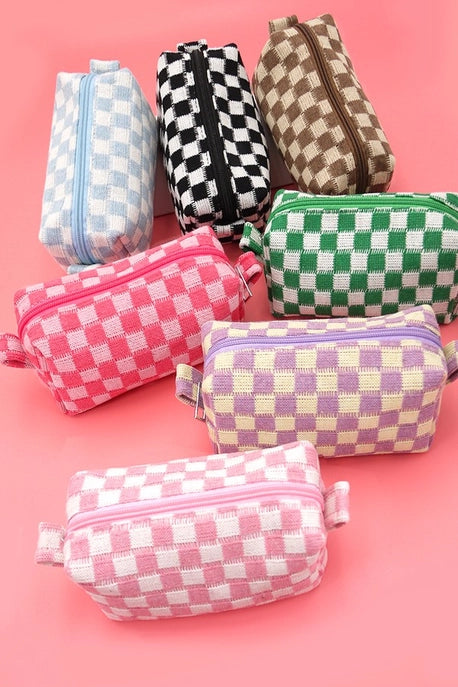 Checkered Gingham Cosmetic Bag