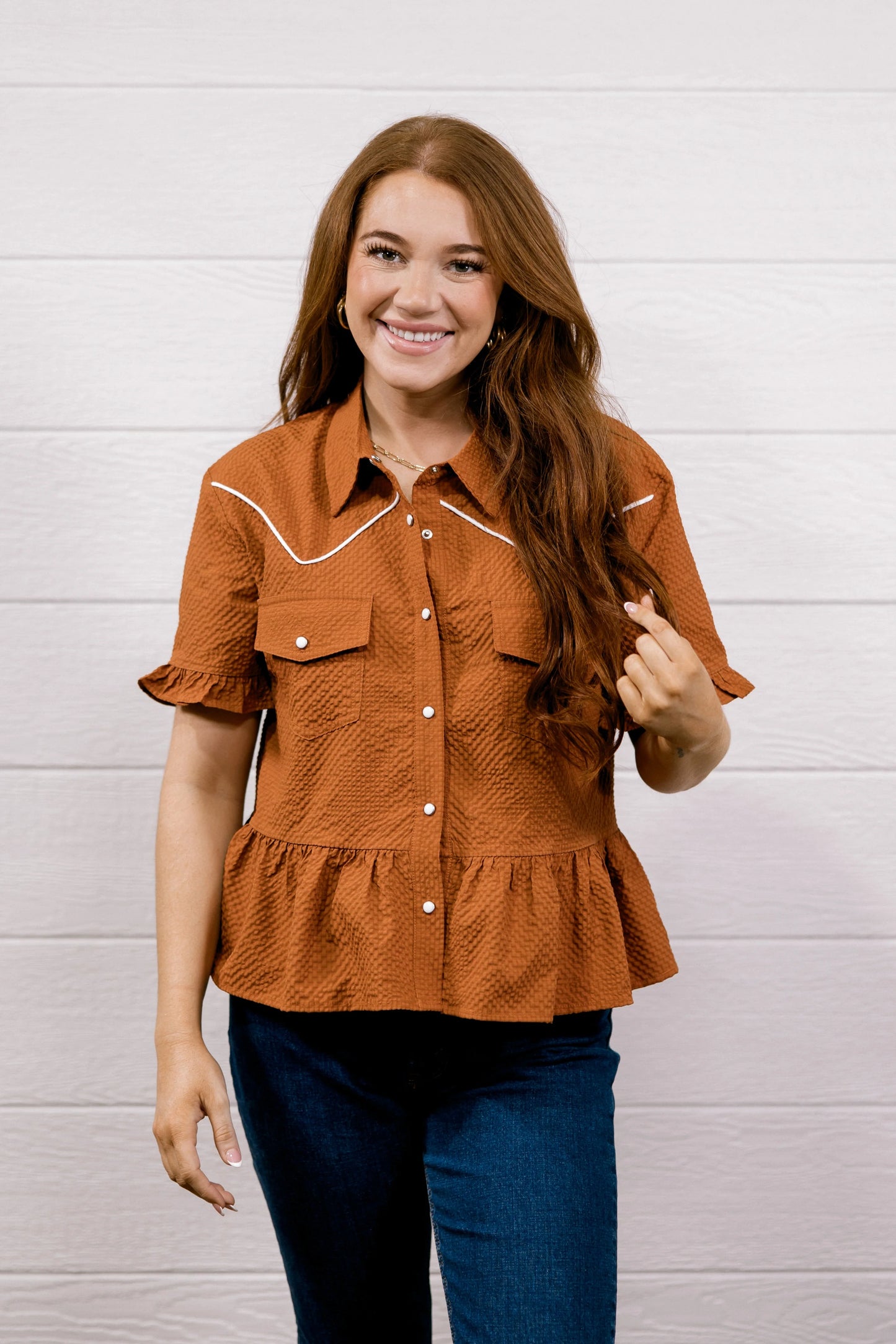 Dixie Top - Burnt Orange Western