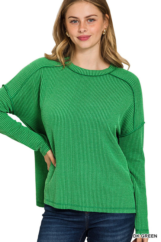 Raised Rib Long sleeve Top