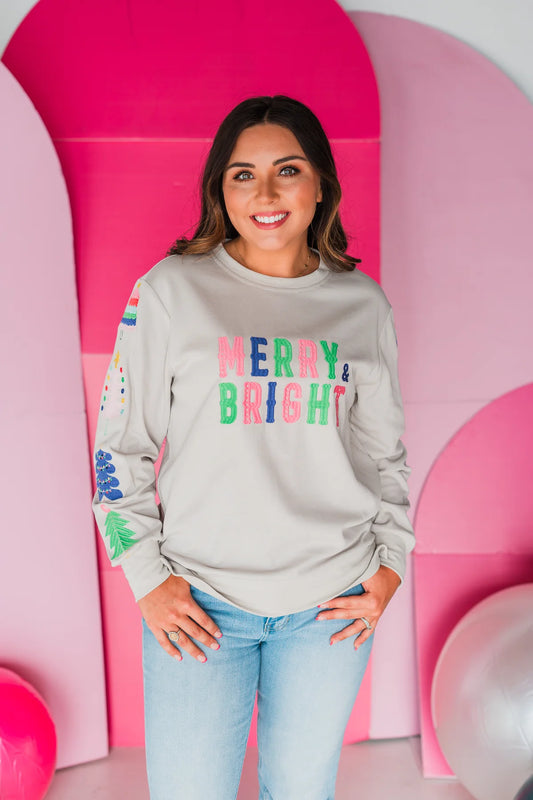Merry Embroidered Sweatshirt