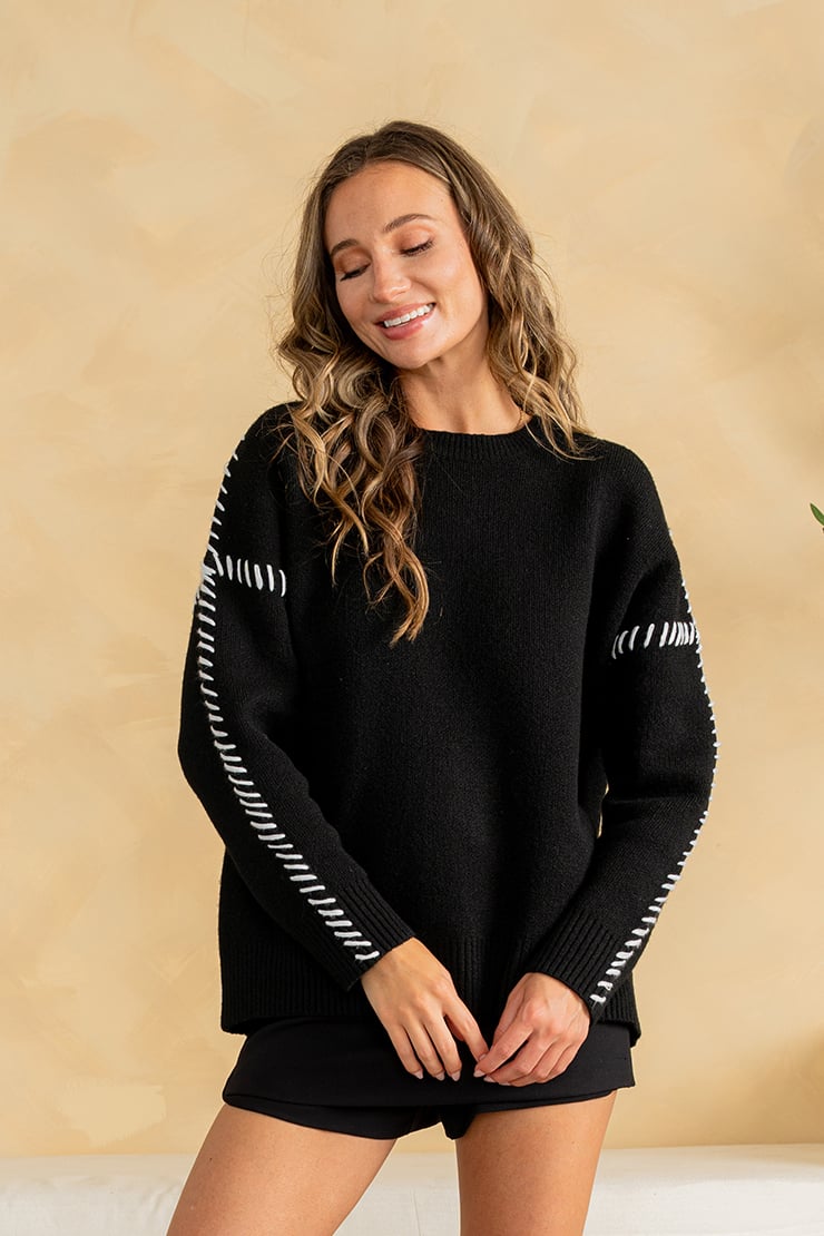Black Stitch Sweater