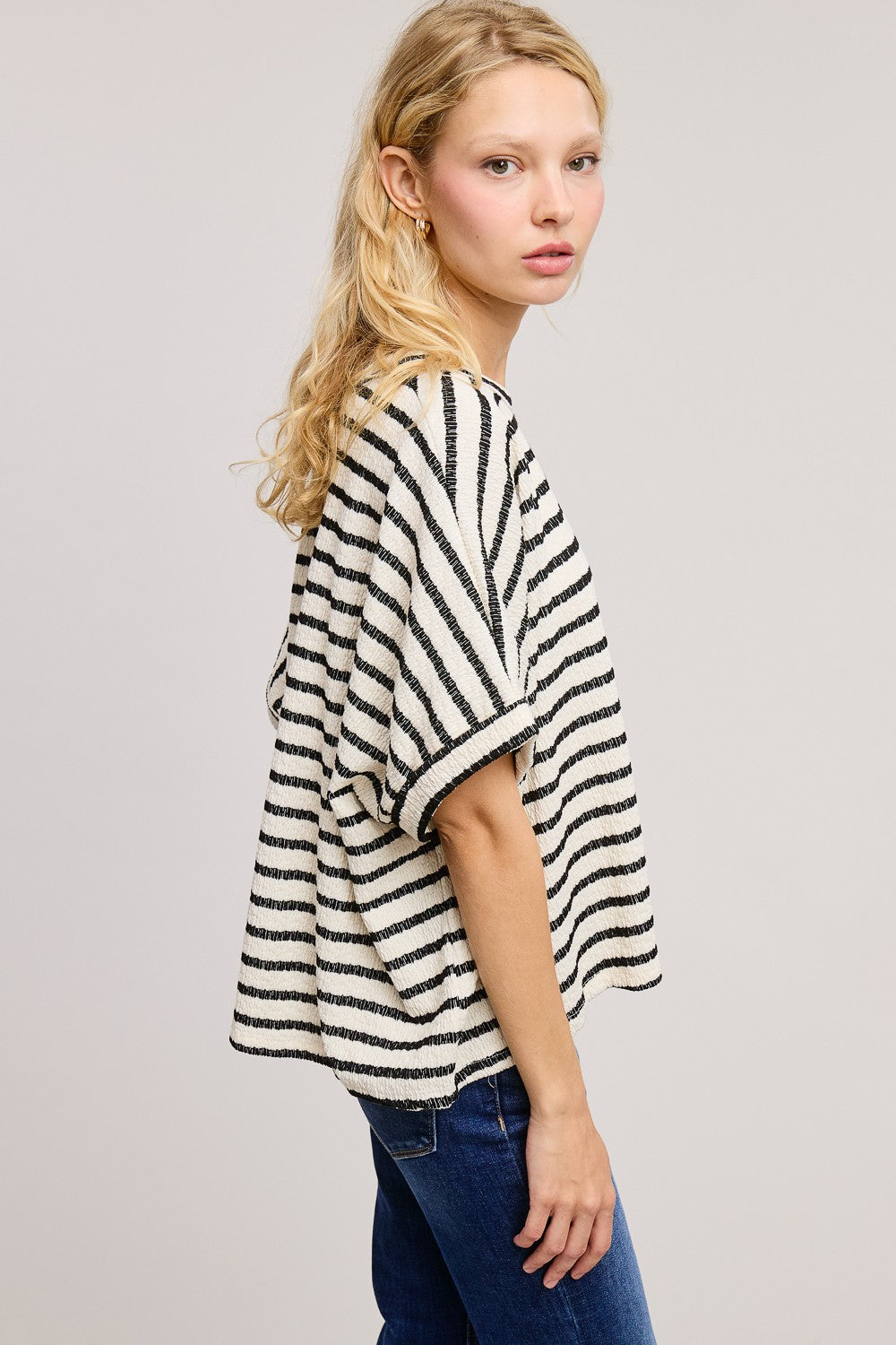 Striped Knit Boxy Top