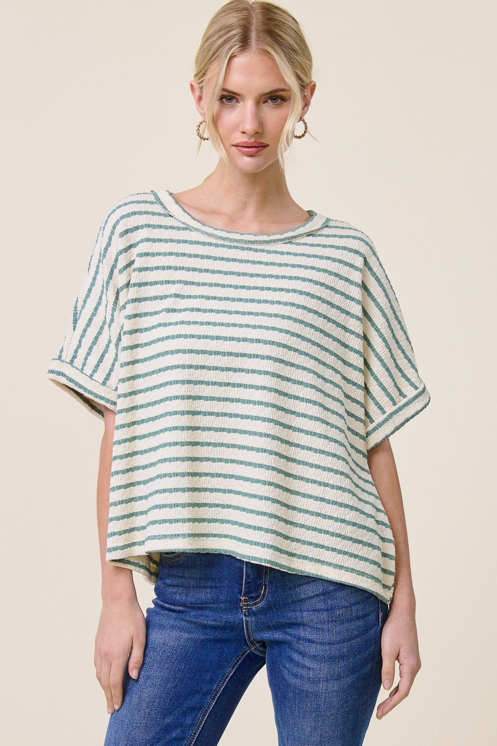 Striped Knit Boxy Top