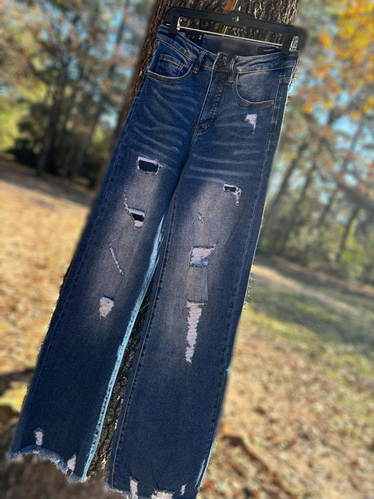 Dark Wash Wide Leg Jeans